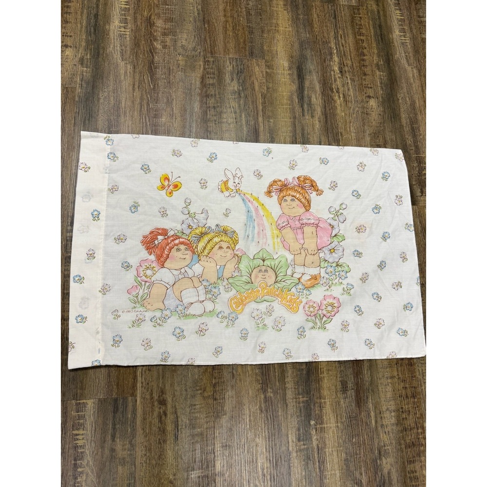 Cabbage Patch Kids Pillowcase Size 1983 Multicolor Standard Size Floral Cotton